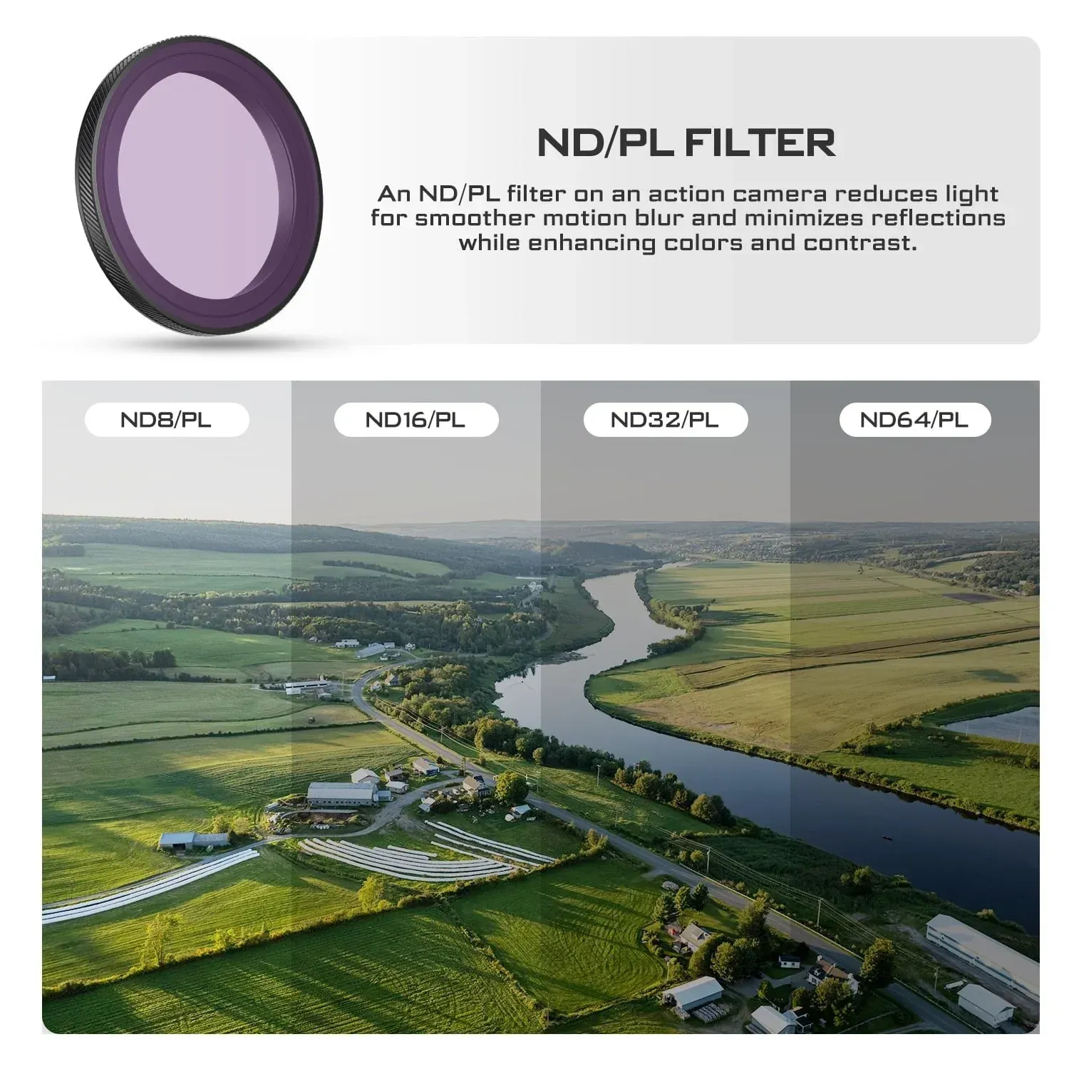 Freewell DJI Osmo Action 5 Pro ND/PL Filters 4Pack