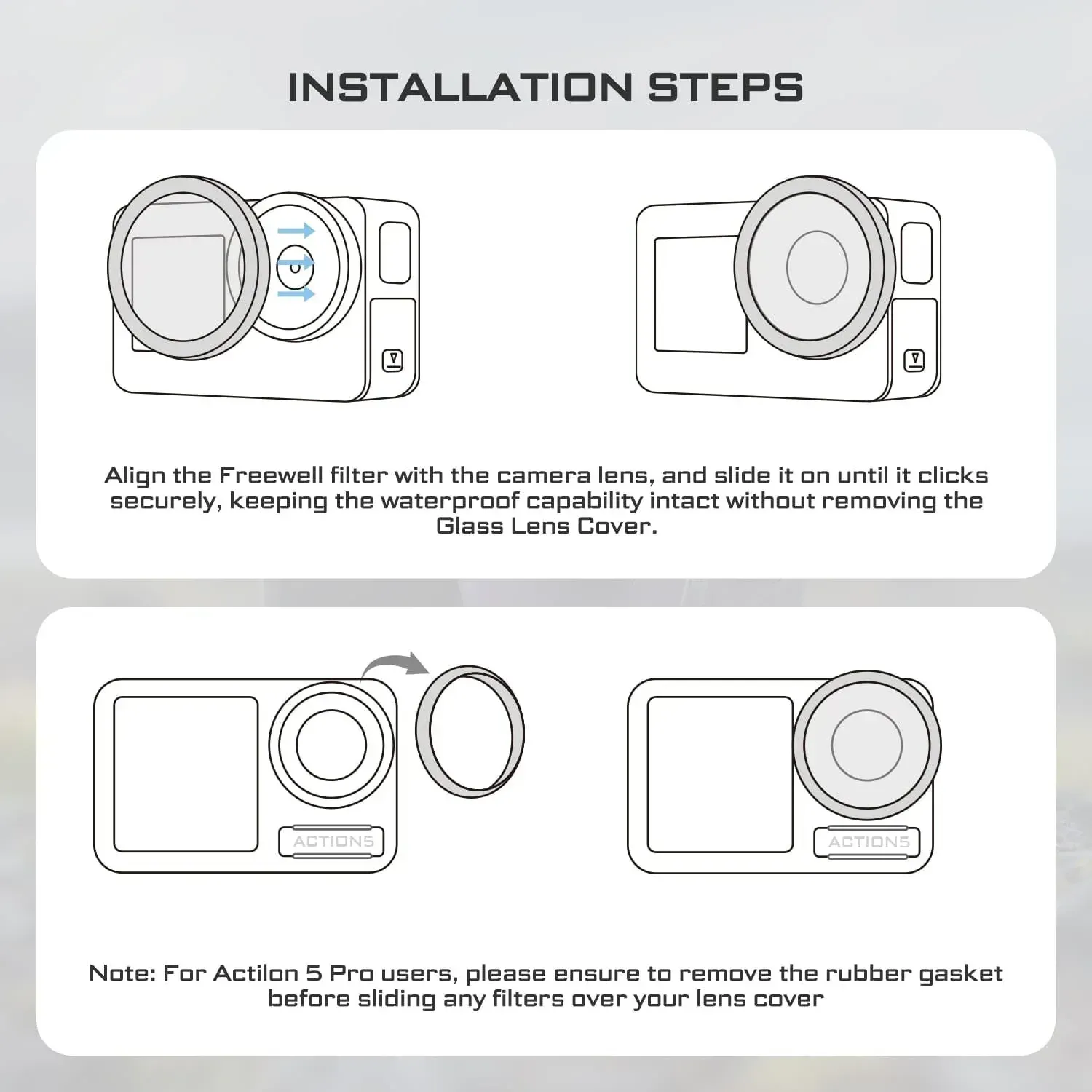 Freewell DJI Osmo Action 5 Pro ND/PL Filters 4Pack - Thumbnail