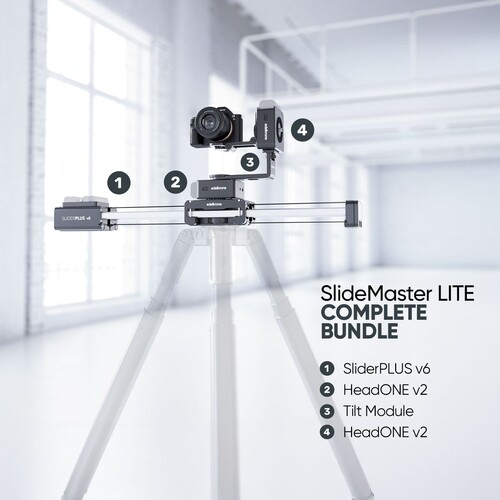Edelkrone SlideMaster LITE Bundle SliderPLUS ve HeadONE Motorlu Slider Sistemi (Complete)