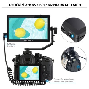 FEELWORLD F6 PLUS 6 inç 3D LUT Kamera Alan Monitörü 1920x1080 HD 4K HDMI - Thumbnail