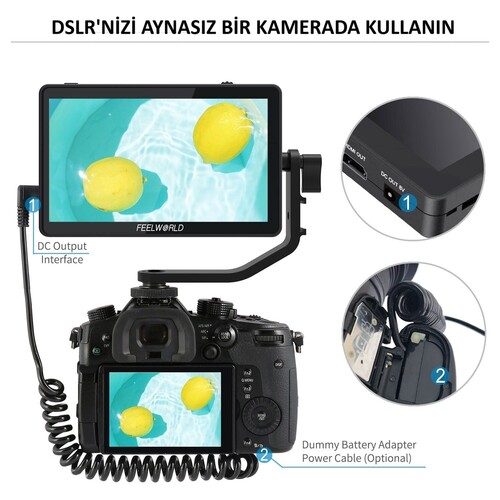 FEELWORLD F6 PLUS 6 inç 3D LUT Kamera Alan Monitörü 1920x1080 HD 4K HDMI