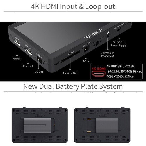 FEELWORLD F6 PLUS 6 inç 3D LUT Kamera Alan Monitörü 1920x1080 HD 4K HDMI