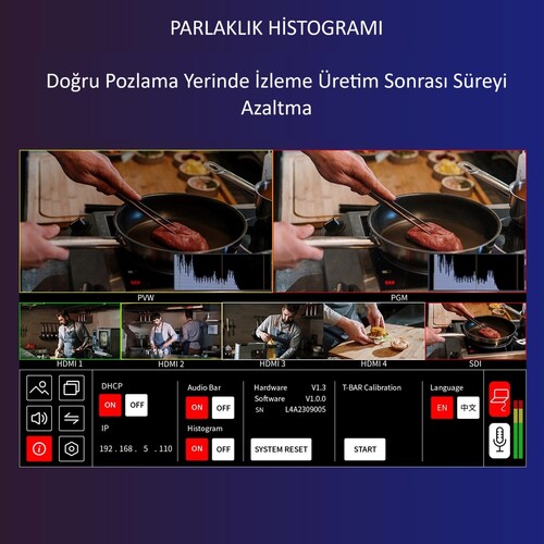 FEELWORLD L4 Çoklu Kamera Video Mikseri 10.1''Dokunmatik Ekran