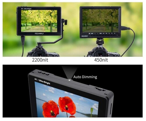 FEELWORLD LUT7 7 Inç 3D LUT Ultra Parlak 2200nit Dokunmatik Ekran Kamera Alan Monitörü