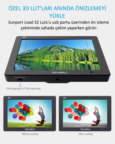 FEELWORLD T7 PLUS 7 İnç 3D LUT Kamera Alan Monitörü 1920x1200 4K HDMI