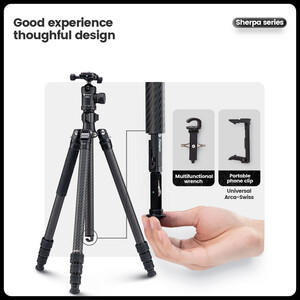 Fotopro Sherpa Plus Karbon Fiber Tripod - Thumbnail