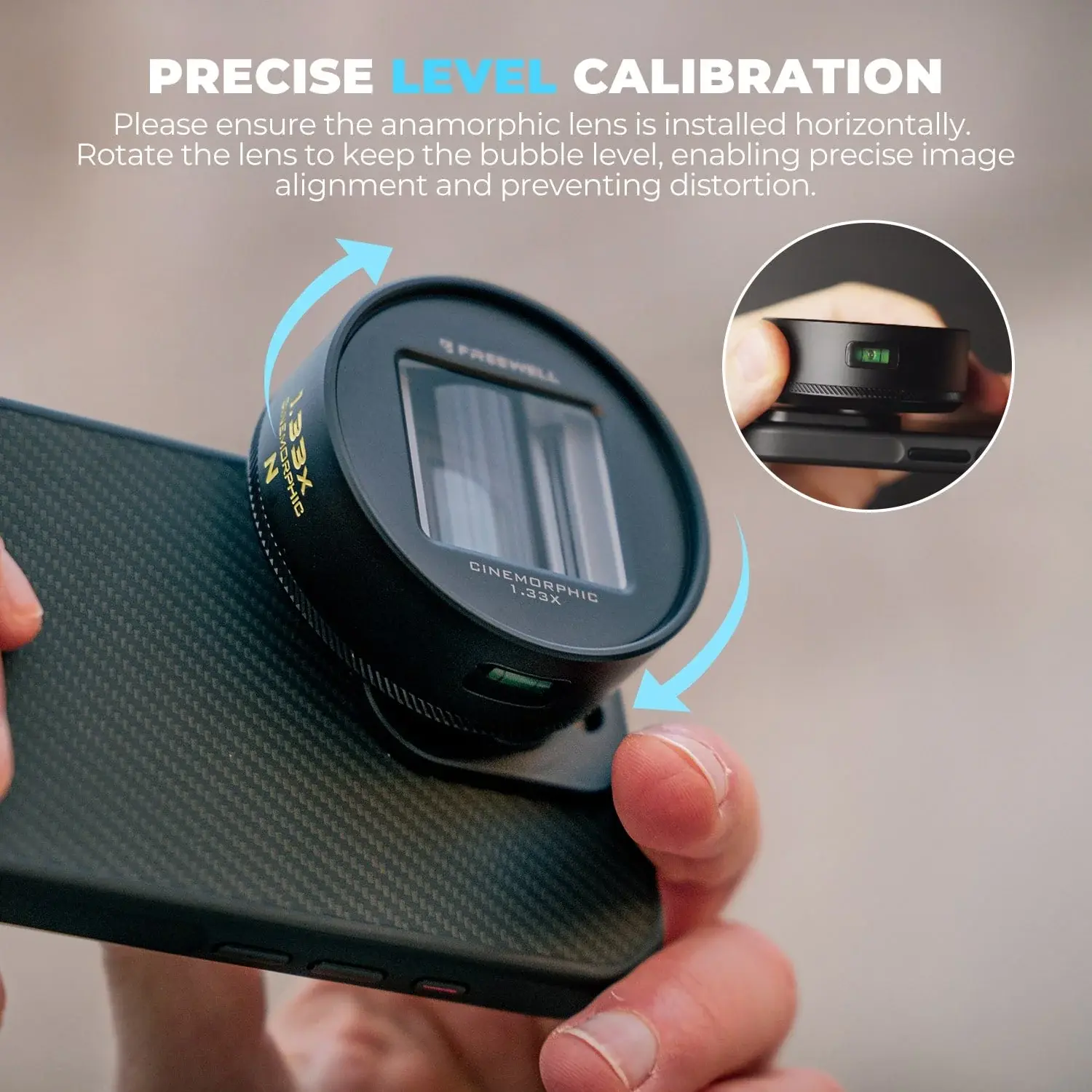 Freewell 1.33x Anamorphic Lens for Freewell Smartphone with 17mm Mount (Gold Flare)