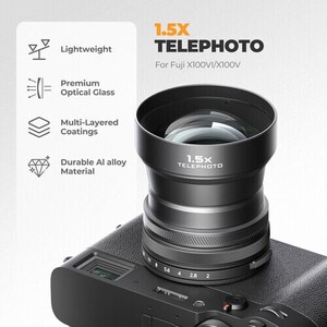 Freewell 1.5x Telephoto Lens for FUJIFILM X100 Series BLACK - Thumbnail
