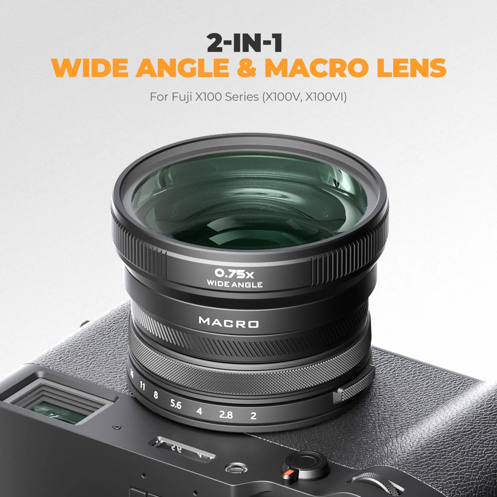 Freewell 2-in-1 Wide-Angle and Macro Lens for FUJIFILM X100 Series BLACK - Thumbnail