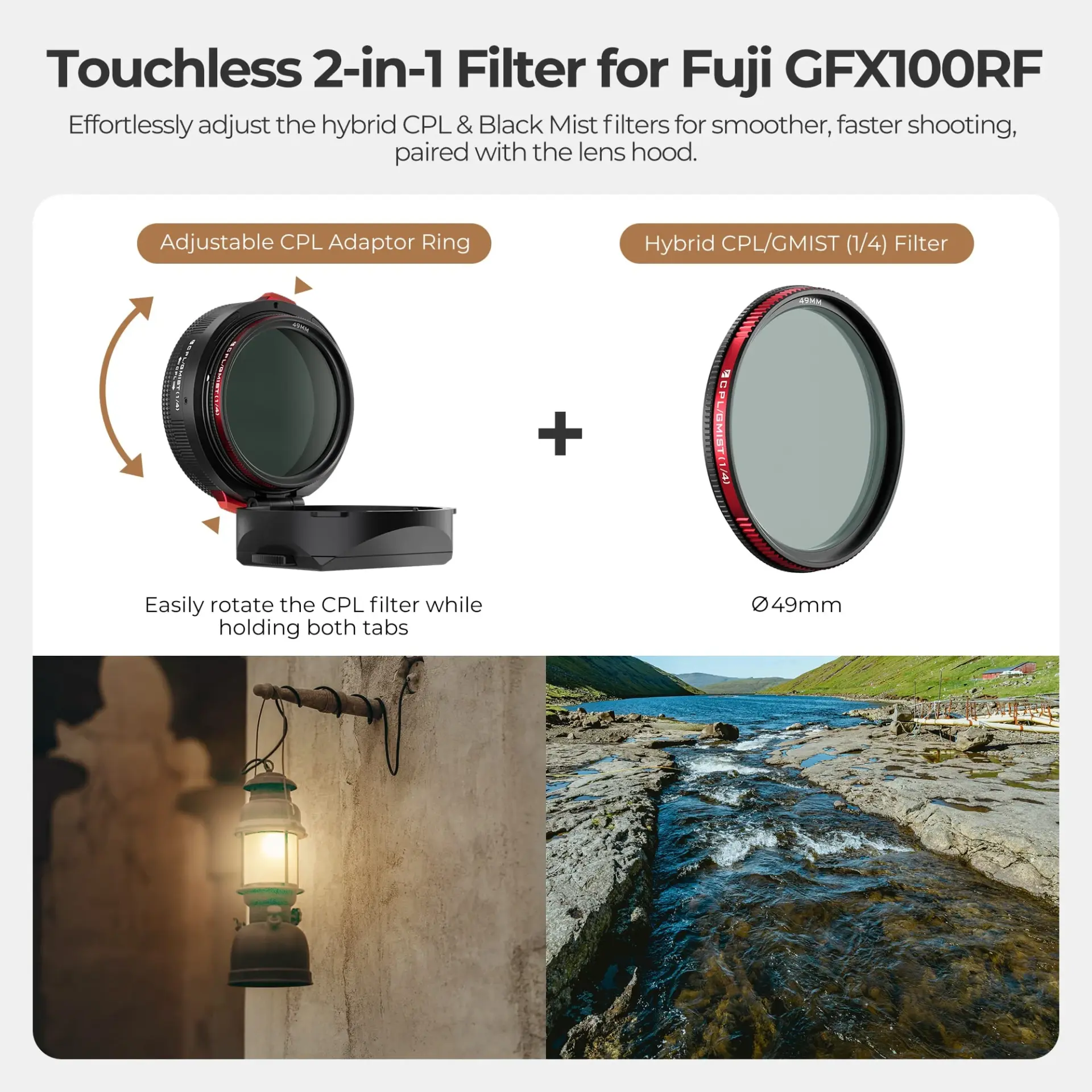 Freewell Fuji GFX100RF Real Lens Hood - Thumbnail