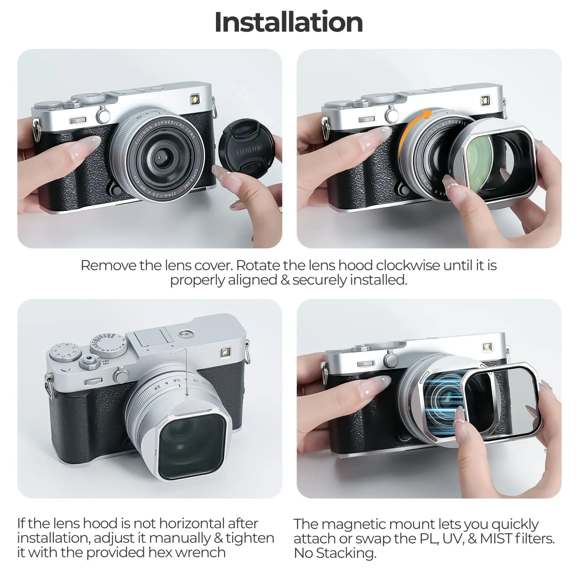 Freewell Fuji X-E5 Lens Hood (XF23mmF2.8) Gri