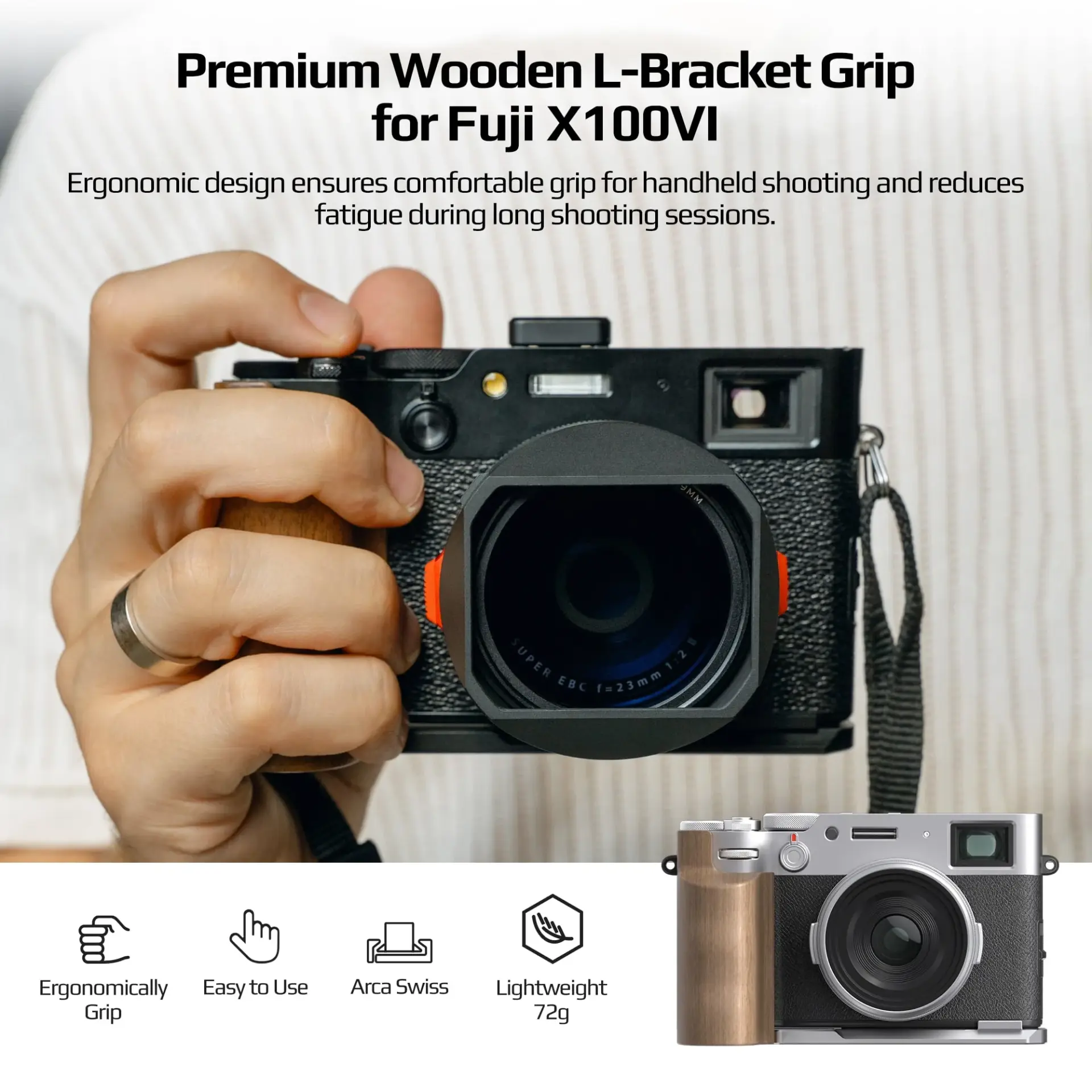 Freewell - Freewell Fuji X100VI L Bracket Premium Grip (1)