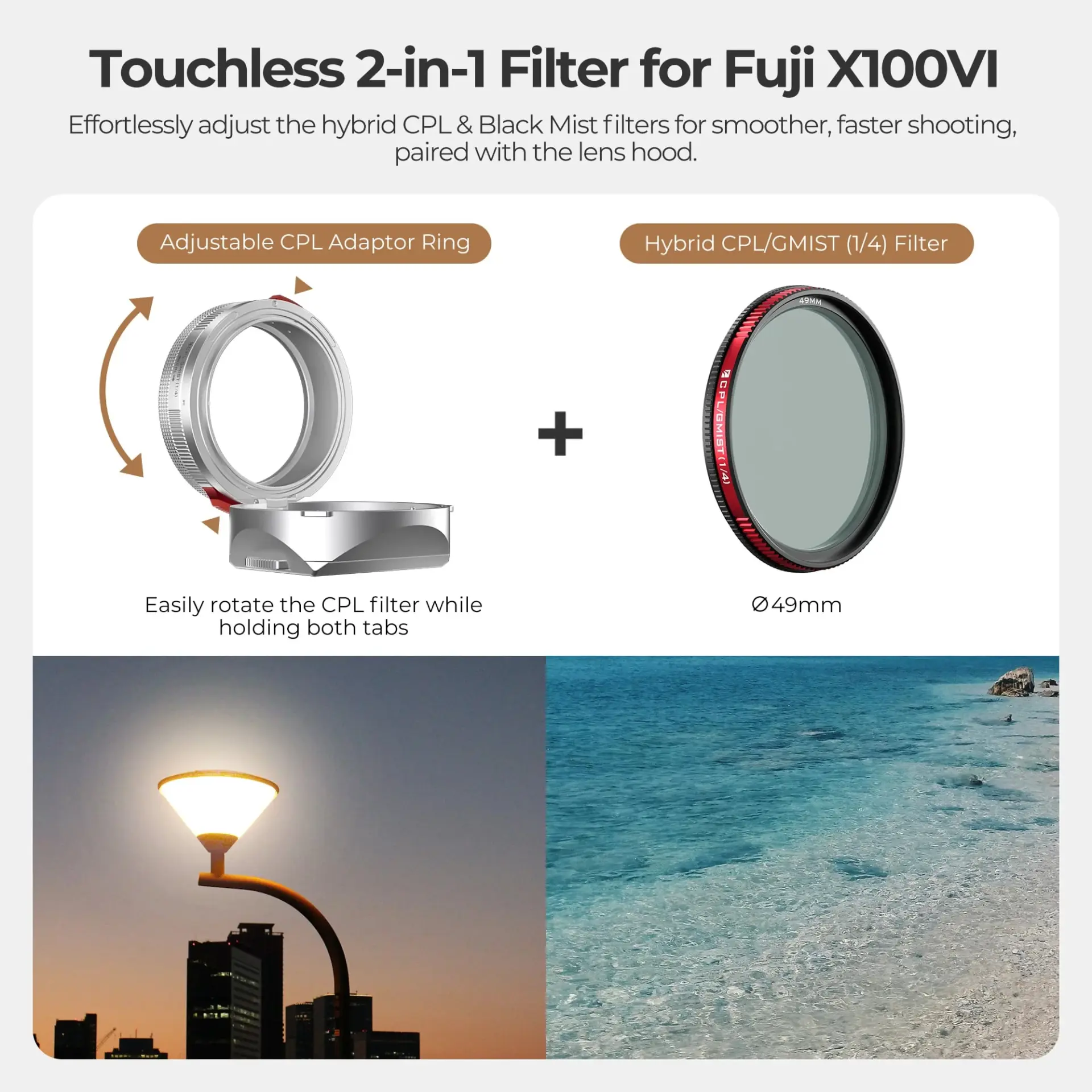 Freewell Fuji X100VI Real Lens Hood - Thumbnail