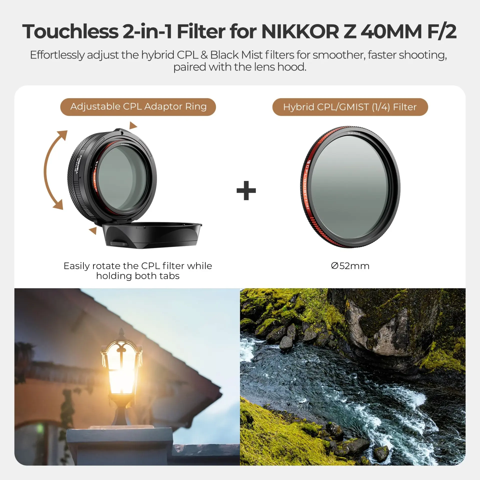 Freewell Nikkor Z 40mm F/2 Real Lens Hood - Thumbnail