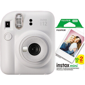 Fujifilm Instax Mini 12 Fotoğraf Makinesi + Askı + Pil + 10’lu Film (Beyaz) - Thumbnail