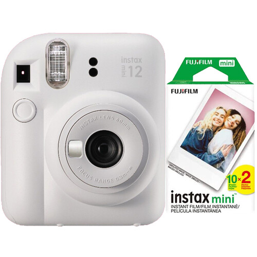 Fujifilm Instax Mini 12 Fotoğraf Makinesi + Askı + Pil + 10’lu Film (Beyaz)
