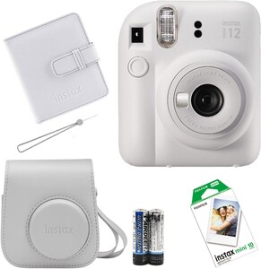 Fujifilm Instax Mini 12 Fotoğraf Makinesi + Askı + Pil + 10’lu Film (Beyaz) - Thumbnail