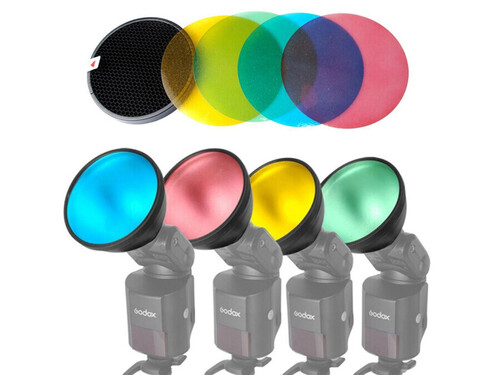 Godox AD200 Renkli Jel Paketi ve Reflektör Izgarası (AD-S11)