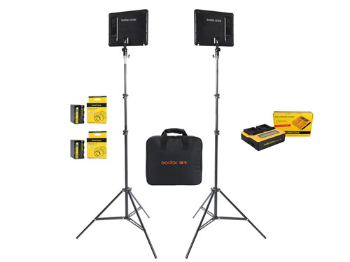 Godox LEDP260C Video Işığı İkili Işık Kiti (Bataryalı)