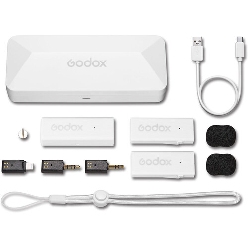 Godox MoveLink Mini Kablosuz Mikrofon Kit2 (Apple Uyumlu/Beyaz)