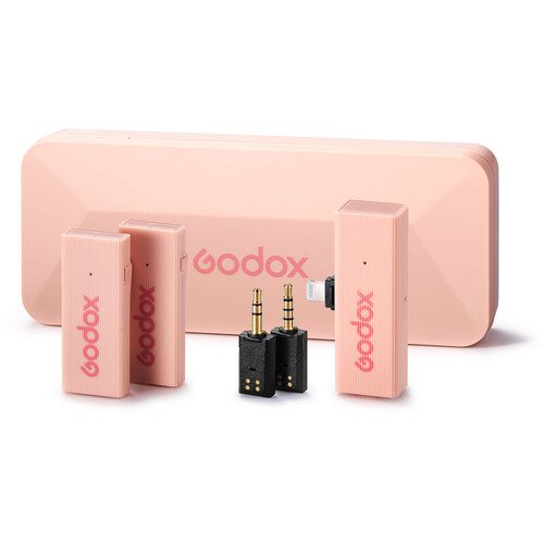 Godox MoveLink Mini Kablosuz Mikrofon Kit2 (Apple Uyumlu/Pembe)