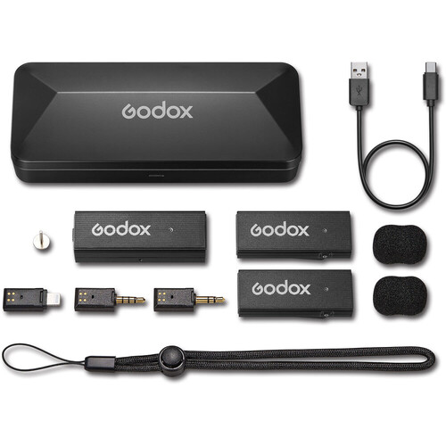 Godox MoveLink Mini Kablosuz Mikrofon Kit2 (Apple Uyumlu/Siyah)