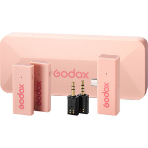 Godox - Godox MoveLink Mini Kablosuz Mikrofon Kit2 (Type-C Uyumlu/Pembe)