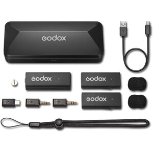 Godox MoveLink Mini Kablosuz Mikrofon Kit2 (Type-C Uyumlu/Siyah) - Thumbnail