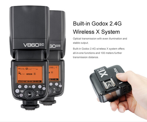 Godox V860 C II Dahili Bataryalı TTL Flaş-Canon Uyumlu