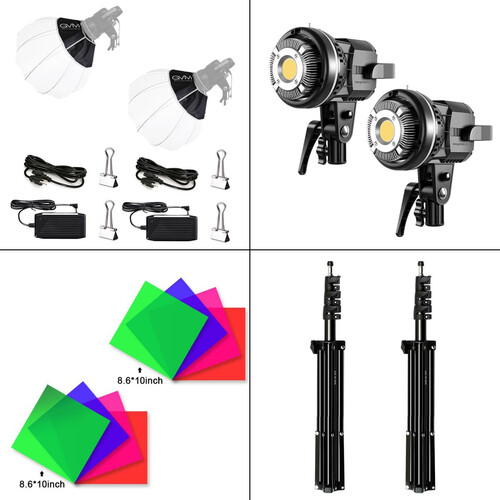 GVM P80S-2D 80W Lantern Softbox'lı Spot Led Işık 2'li Set