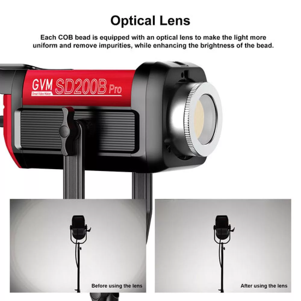 GVM Pro SD200B Bi-Color LED Video Spotlight COB Monolight with Softbox Set 1 - Thumbnail