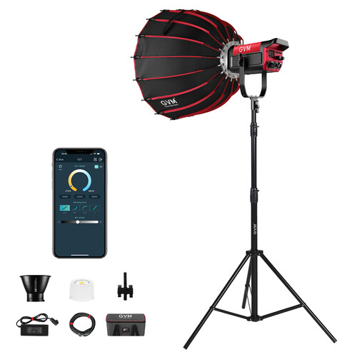 GVM Pro SD200B Bi-Color LED Video Spotlight COB Monolight with Softbox Set 1