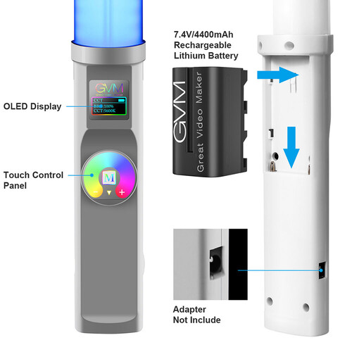GVM T20R İkili RGB Tüp Işık Kiti