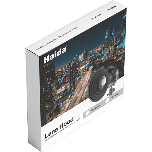Haida 70-90mm Yansıma Önleyici Katlanabilir Silikon Parasoley - HD4571