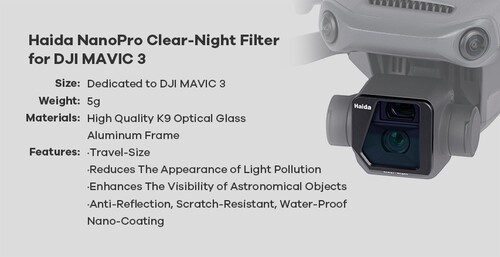 Haida DJI MAVIC 3 için Clear-Night Filtre - HD4770