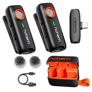 Hohem MIC-01 Wireless 2 Kişilik Yaka Mikrofonu (Type-C) - Thumbnail