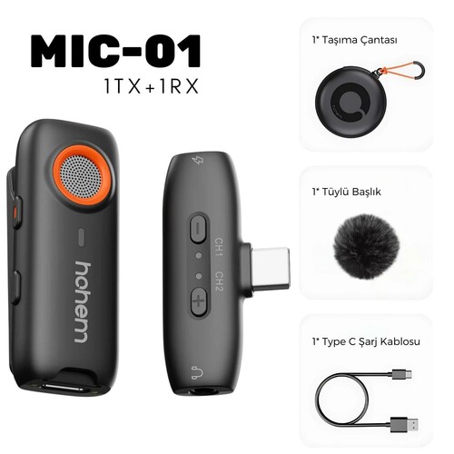 Hohem MIC-01 Wireless Yaka Mikrofonu (Type-C)