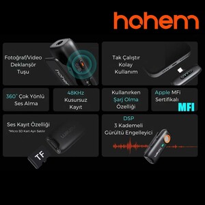 Hohem MIC-01 Wireless Yaka Mikrofonu (Type-C) - Thumbnail