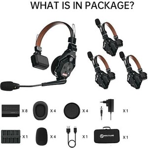 Hollyland Solidcom C1 PRO-4S Profesyonel Kablosuz Intercom Sistemi (4 Kullanıcı) - Thumbnail