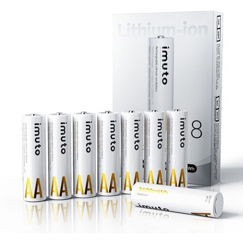 Imuto 3600mWh AA Şarj Edilebilir Lityum Pil (8’li Paket)