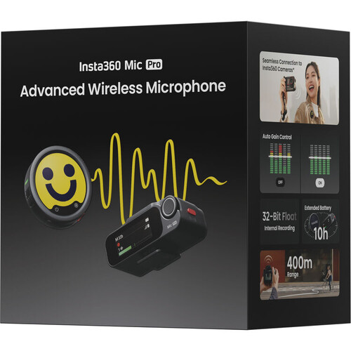 Insta360 Mic Pro Tek Kişilik Kablosuz Mikrofon Seti