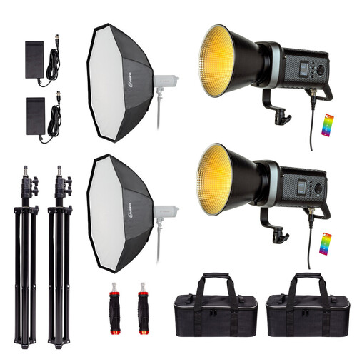 Kaiseberg KS-200 RGB AIR Led 95cm Octagon Softbox İkili Kit