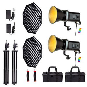 Kaiseberg - Kaiseberg KS-200 RGB AIR V-Mount Profesyonel Led Işık Seti - Kit 2