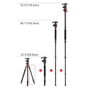 Kaiseberg KR-2542T Yatay Çekim Tripod + Monopod Travel Kit ( 5kg ) - Thumbnail