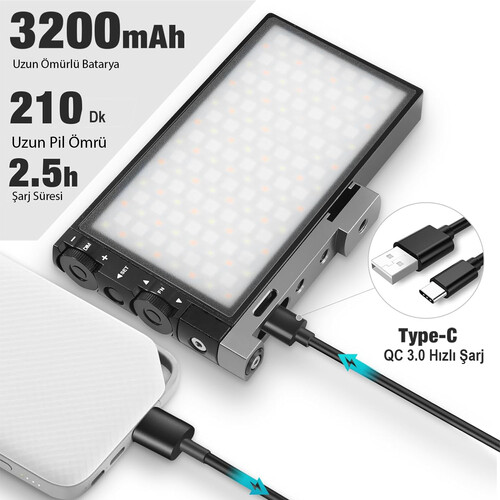 Kaiseberg M1 RGB Mini Mobil Video Işığı