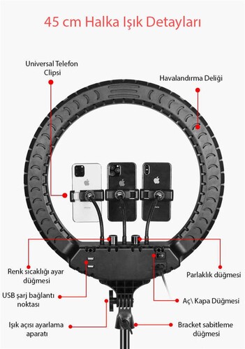Kaiseberg RL-18 Ring LED Işık 18'' / 45cm
