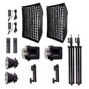 Kaiseberg - Kaiseberg SL-60B AIR 60W Bataryalı Bi-color Led 60x90 Softbox İkili Kit