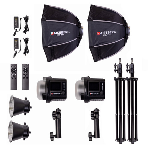 Kaiseberg SL-60B AIR 60W Bataryalı Bi-color Taşınabilir Softbox Işık - Kit 2