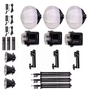 Kaiseberg - Kaiseberg SL-60B AIR 60W Bi-color Led KRL-65 Lantern Softbox Üçlü Kit