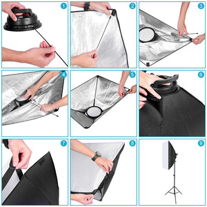 Kaiseberg TLB 500 2'li Bicolor Softbox Led Işık Seti - Thumbnail